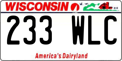 WI license plate 233WLC