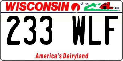 WI license plate 233WLF