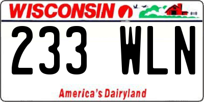 WI license plate 233WLN
