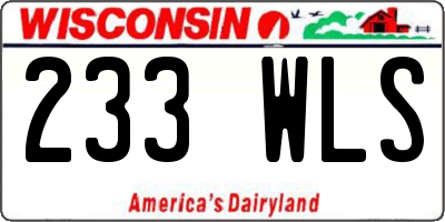 WI license plate 233WLS