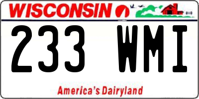 WI license plate 233WMI