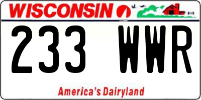 WI license plate 233WWR