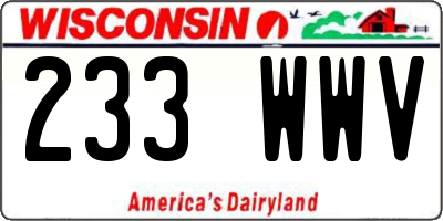 WI license plate 233WWV