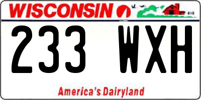 WI license plate 233WXH