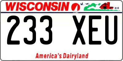 WI license plate 233XEU