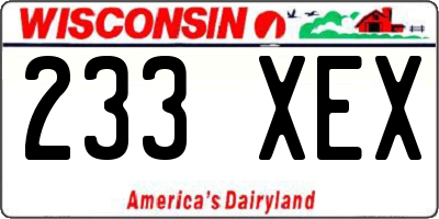WI license plate 233XEX