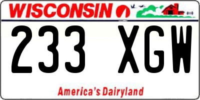 WI license plate 233XGW