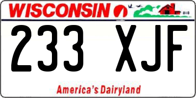 WI license plate 233XJF