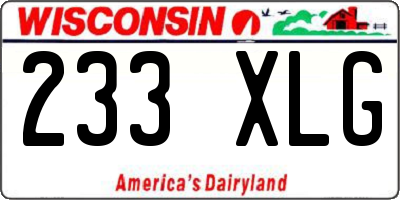 WI license plate 233XLG