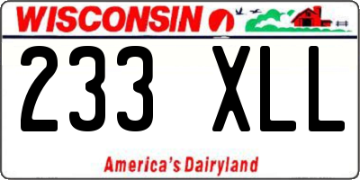 WI license plate 233XLL