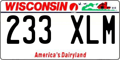 WI license plate 233XLM