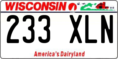 WI license plate 233XLN