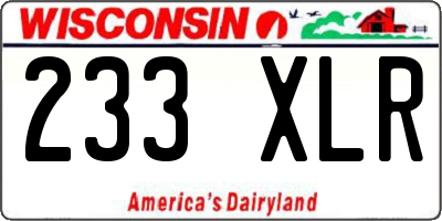 WI license plate 233XLR