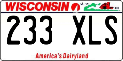 WI license plate 233XLS