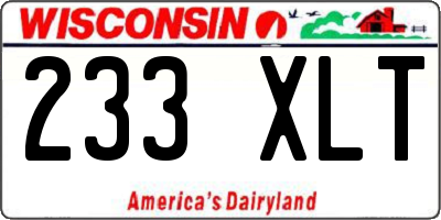WI license plate 233XLT
