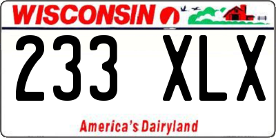 WI license plate 233XLX
