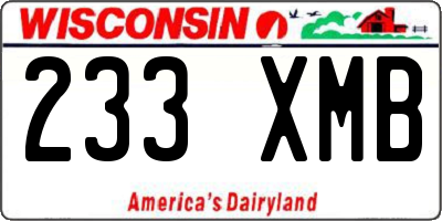 WI license plate 233XMB