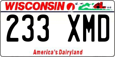 WI license plate 233XMD