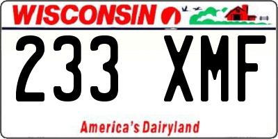 WI license plate 233XMF