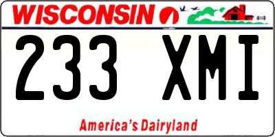 WI license plate 233XMI