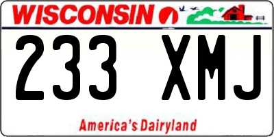 WI license plate 233XMJ