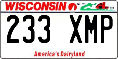WI license plate 233XMP