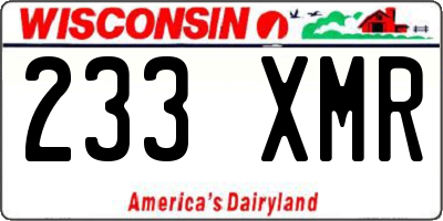 WI license plate 233XMR