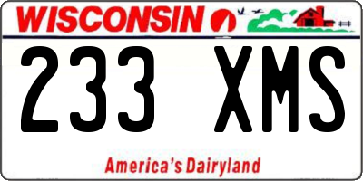 WI license plate 233XMS