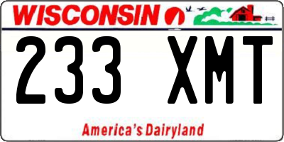 WI license plate 233XMT