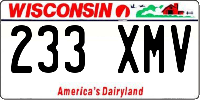 WI license plate 233XMV