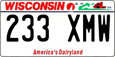 WI license plate 233XMW