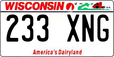 WI license plate 233XNG