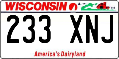 WI license plate 233XNJ