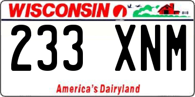 WI license plate 233XNM