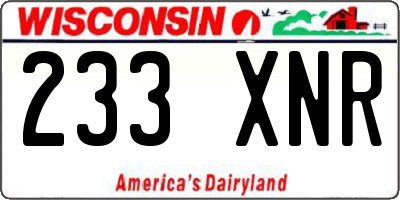 WI license plate 233XNR
