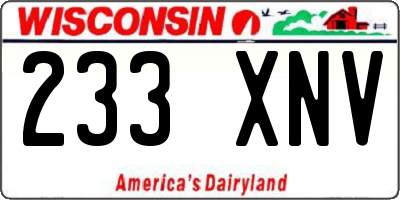 WI license plate 233XNV