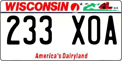 WI license plate 233XOA