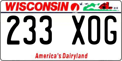 WI license plate 233XOG