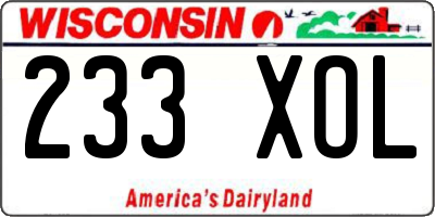 WI license plate 233XOL