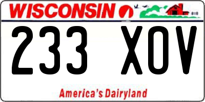 WI license plate 233XOV