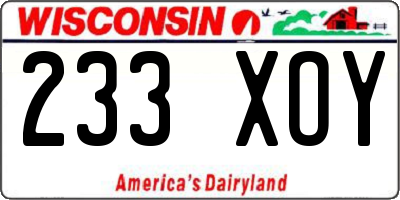 WI license plate 233XOY