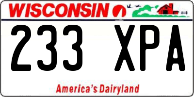 WI license plate 233XPA