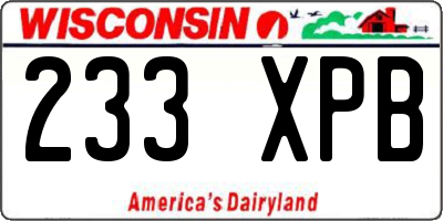 WI license plate 233XPB