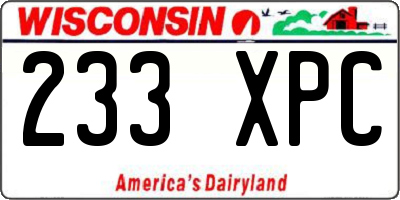 WI license plate 233XPC