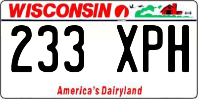 WI license plate 233XPH