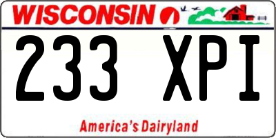WI license plate 233XPI
