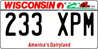 WI license plate 233XPM