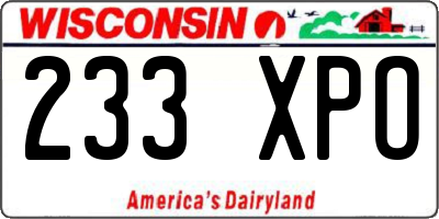 WI license plate 233XPO