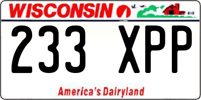 WI license plate 233XPP