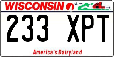 WI license plate 233XPT